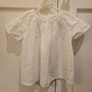 Bonpoint girls white cotton eyelet lace top